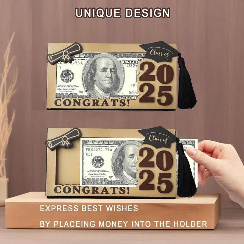 MONNCHA Graduation Gifts 2025 Money Holder, Wooden Graduation Money Cash Envelope Box for Class of 2025 High School Senior College University Graduates Student - Image 4
